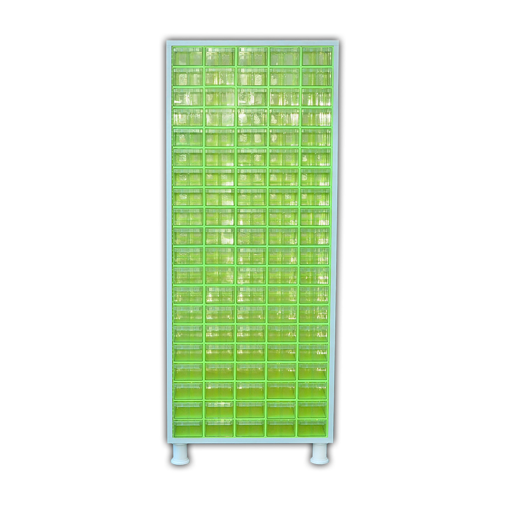 Ahşap Dolap 100 Göz 105 Lık Sarı Çekmeceli - 