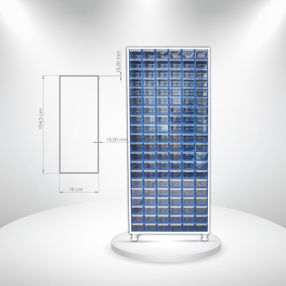 Ahşap Dolap 120 Göz 140 Lık Çekmeceli - 