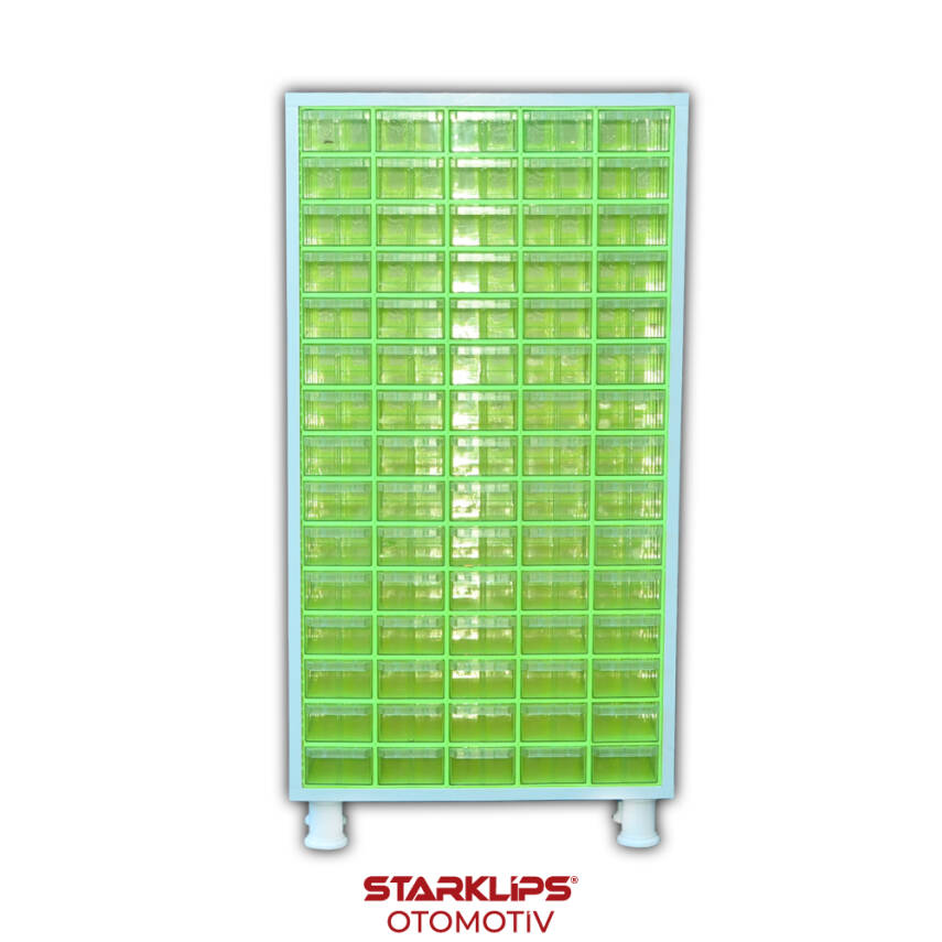 Ahşap Dolap 75 Göz 105 Lık Sarı Çekmeceli - 1