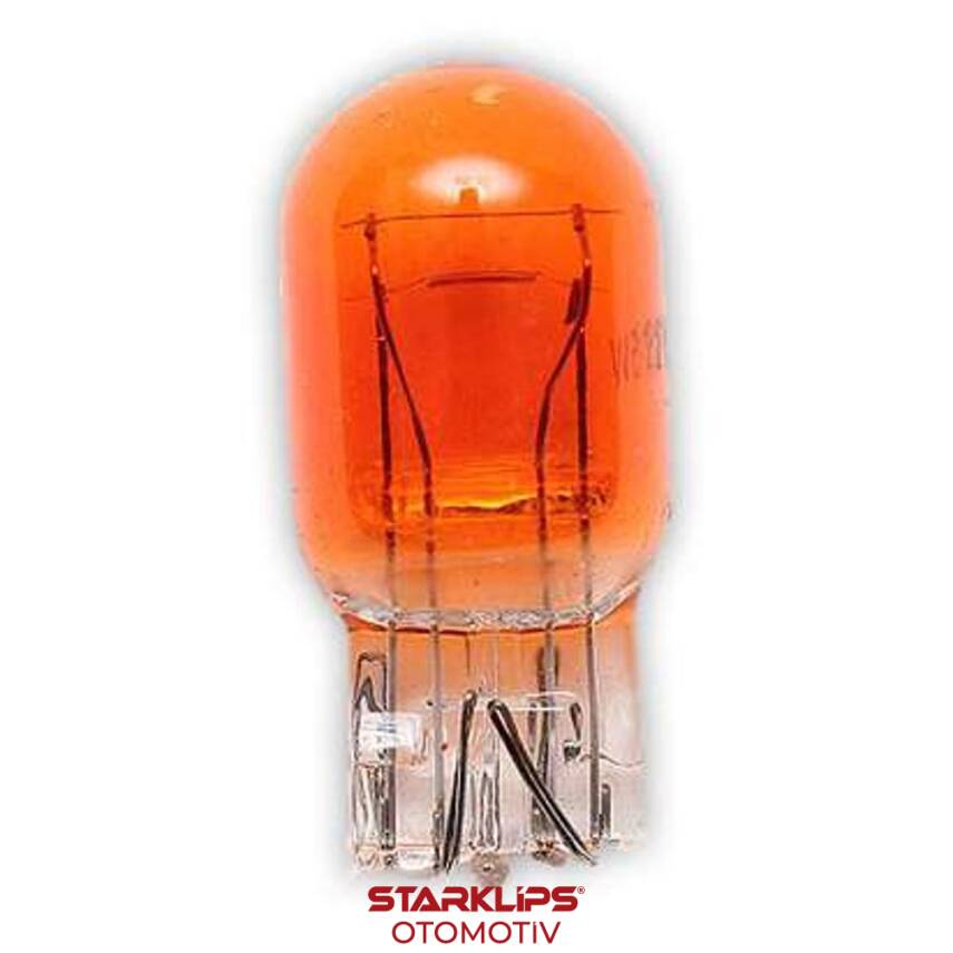 Ampul Dipsiz Japon Tip 1016 Çift Duy Sarı 12V 21W T20 7443A - 1