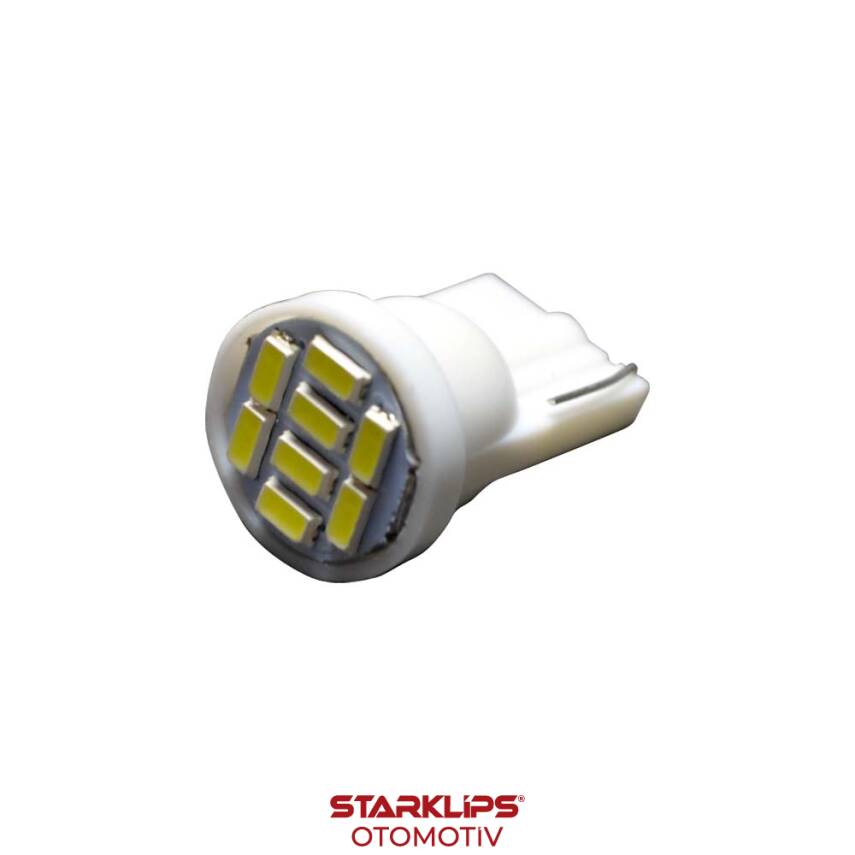 Ampul Dipsiz Led Beyaz 12V 8 Led T10 Canbus - 1