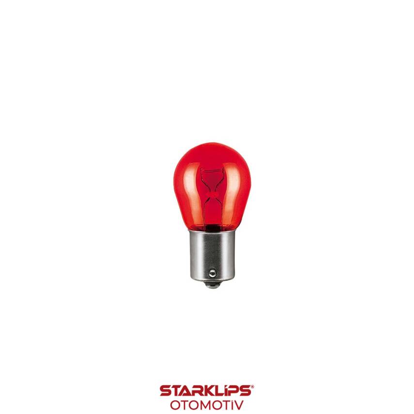Ampul Sinyal 93 Tek Duy Düz Tırnak Kırmızı 12V 21W PR21W Wolfram - 1