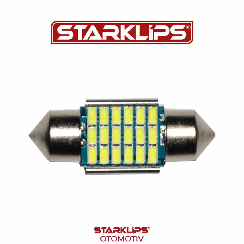 Ampul Sofit LED 18 Led 12V Beyaz 31mm Canbus - 1