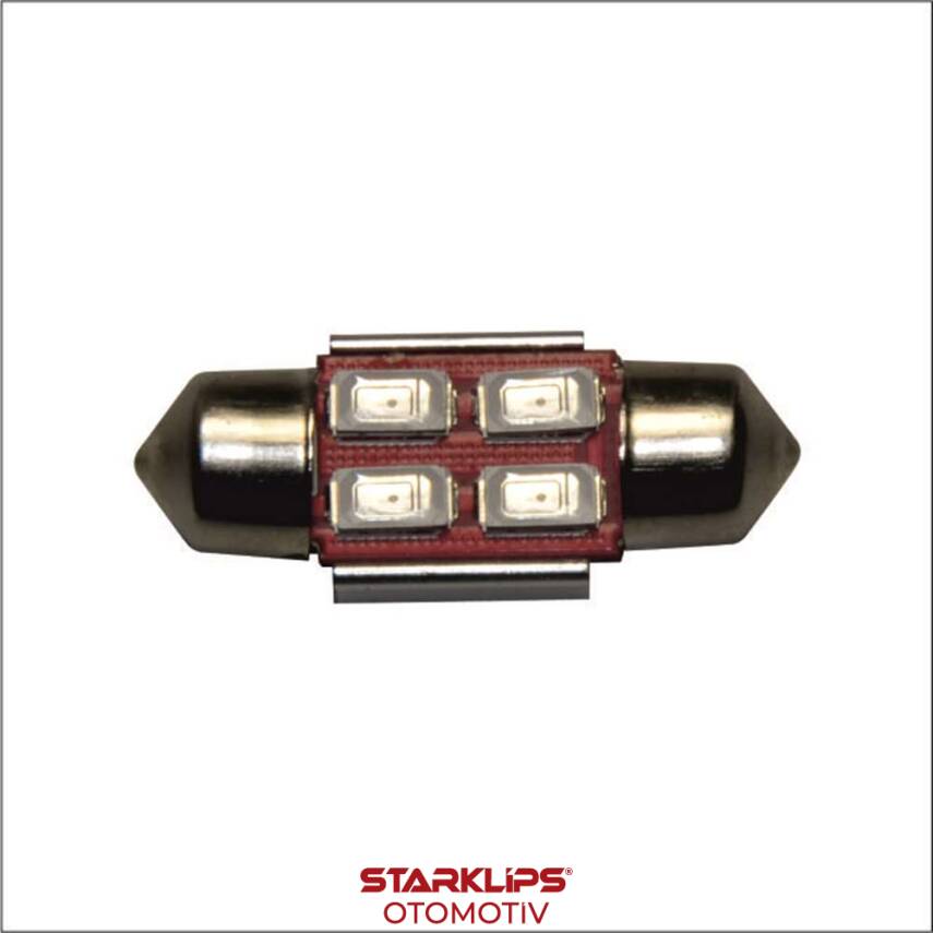 Ampul Sofit LED 4 LED Mavi 12V Dc 31Mm Can Bus - 1