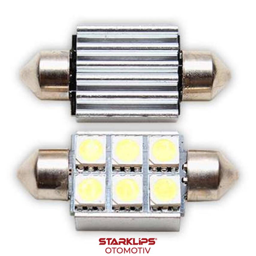 Ampul Sofit LED 6 LED Beyaz 12V 34Mm Can Bus - 1