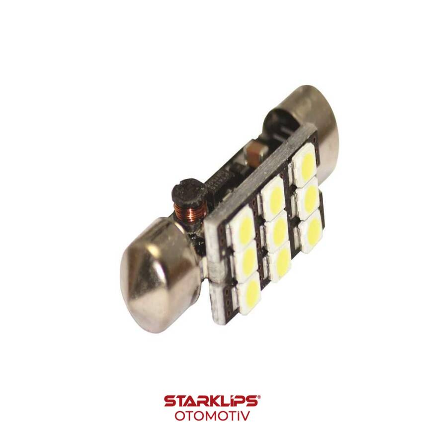 Ampul Sofit LED Beyaz 12V-24V 9 LED 39mm Can Bus - 1