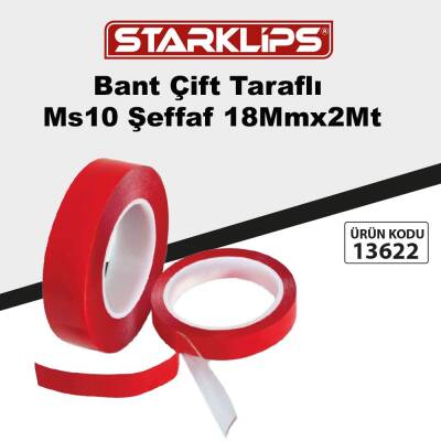 Bant Çift Taraflı Ms10 Şeffaf 18Mmx2Mt - Starklips
