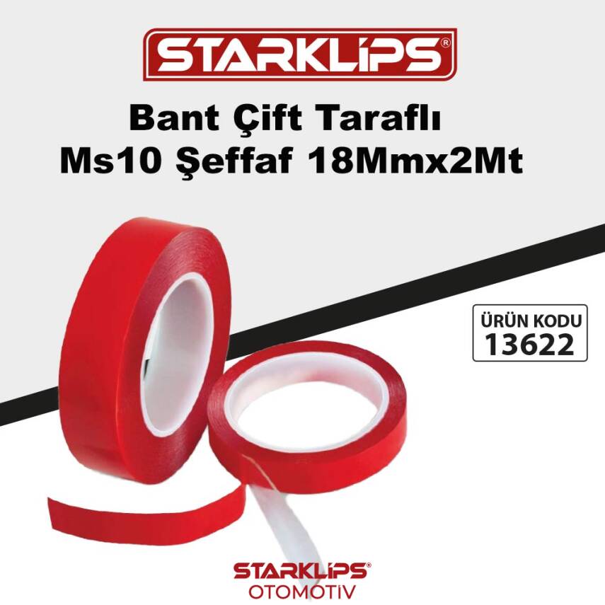 Bant Çift Taraflı Ms10 Şeffaf 18Mmx2Mt - 1