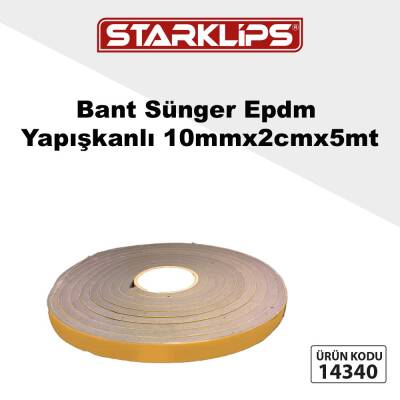Bant Sünger Epdm Yapışkanlı H 10mmx2cm 5mt Beyaz - Starklips