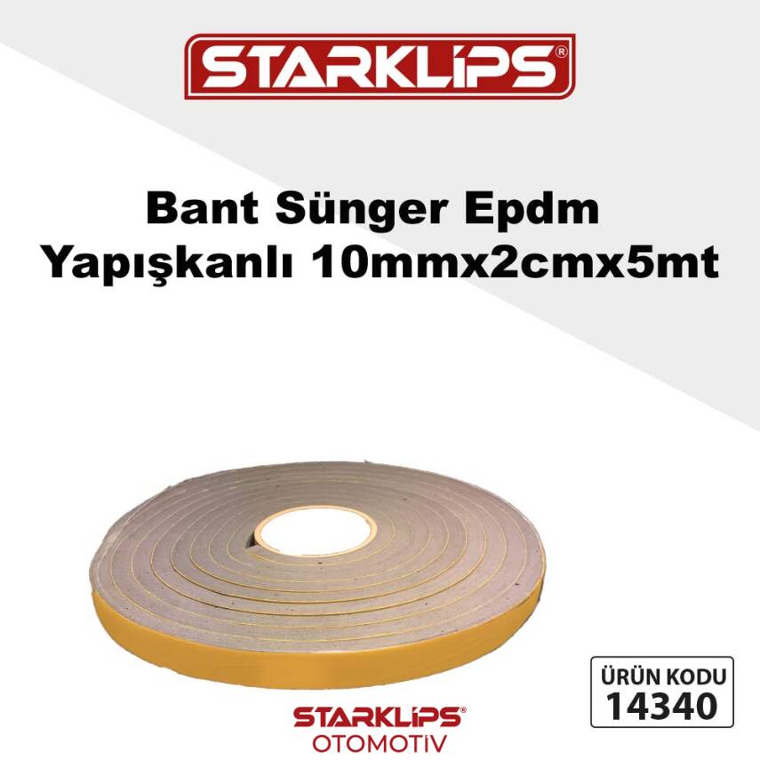 Bant Sünger Epdm Yapışkanlı H 10mmx2cm 5mt Beyaz - 1