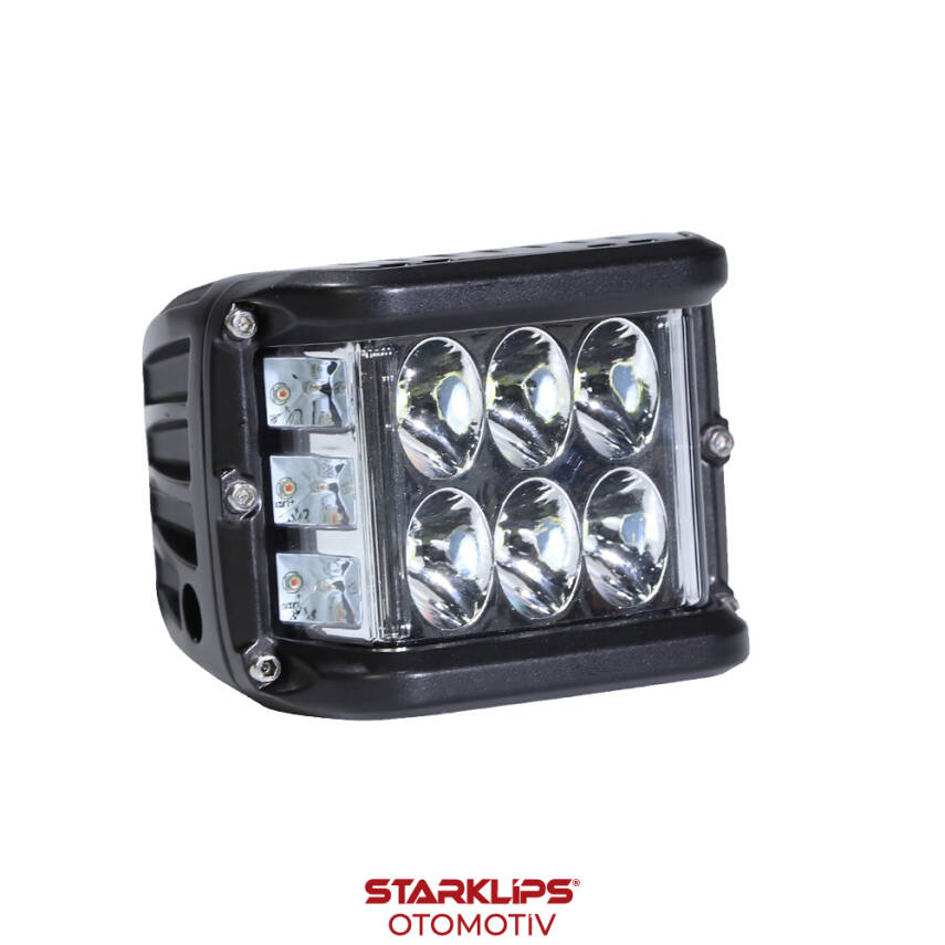 Çalışma Lambası 12 Led 12/24V 36W 6 led Beyaz 6 Led Sarı Wolfram - 1
