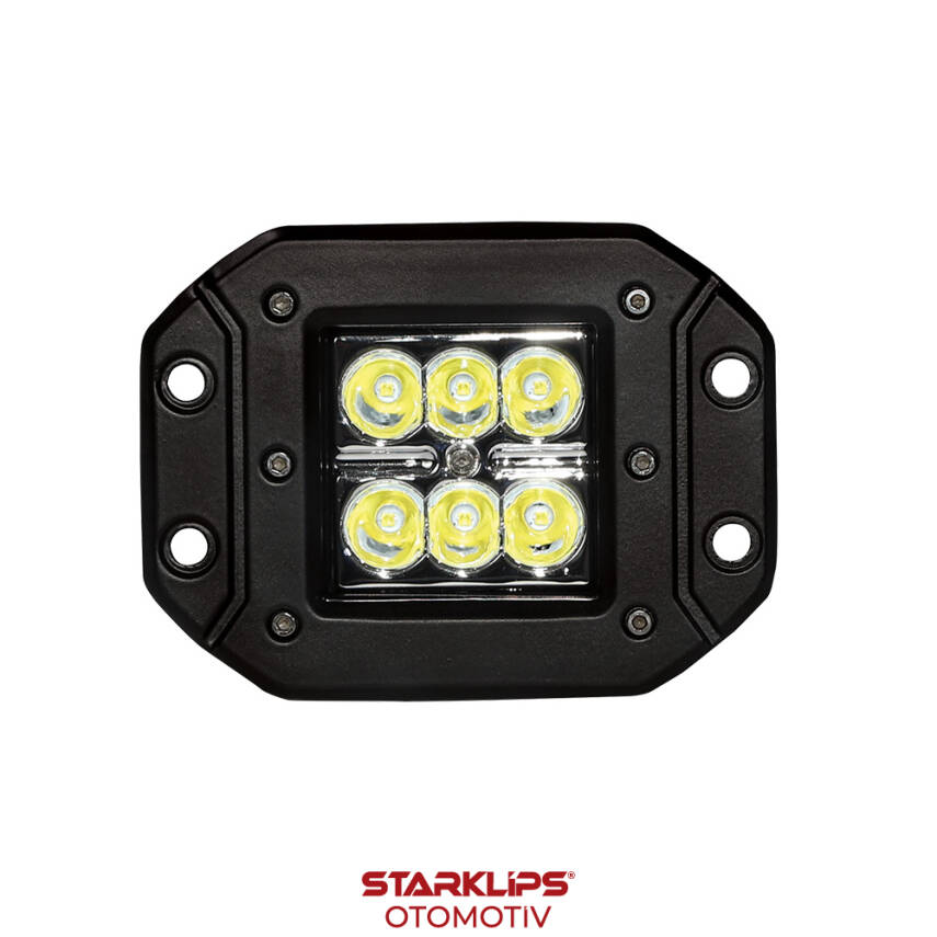 Çalışma Lambası 6 Led 12/24V 18W Gömme Bağlantı Wolfram - 1
