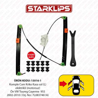 Cam Kriko Kasa Kızaklı L Ön VW Toureg Cayenne 955 2002-2010 (7L0837461A) - 