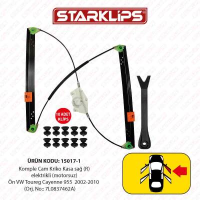 Cam Kriko Kasa Kızaklı R Ön VW Toureg Cayenne 955 2002-2010 (7L0837462A) - 