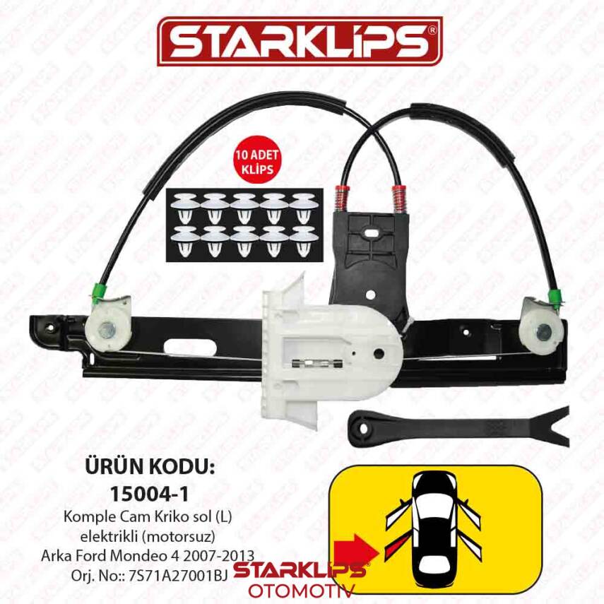 Cam Kriko Kızaklı L Arka Ford Mondeo 4 2007-2013 (7S71A27001BJ) - 1