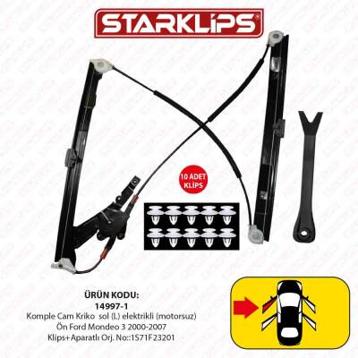 Cam Kriko Kızaklı L Ön Ford Mondeo 3 2000-2007 (1S71F23201) - 