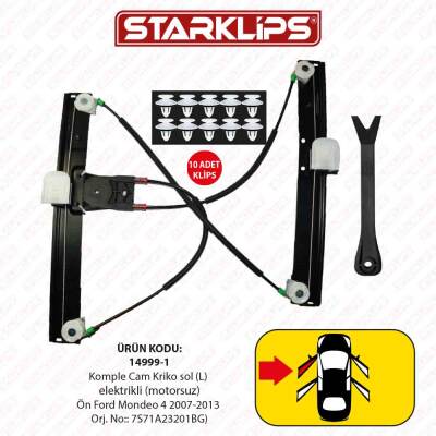 Cam Kriko Kızaklı L Ön Ford Mondeo 4 2007-2013 (7S71A23201BG) - 