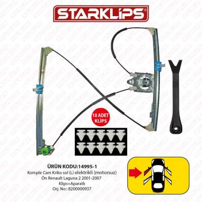 Cam Kriko Kızaklı L Ön Renault Laguna 2 2001-2007 (Klips+Aparatlı) (8200000937) - 