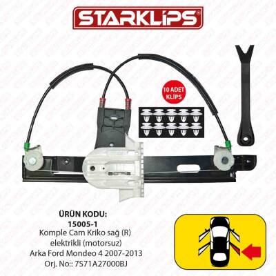 Cam Kriko Kızaklı R Arka Ford Mondeo 4 2007-2013 (7S71A27000BJ) - 