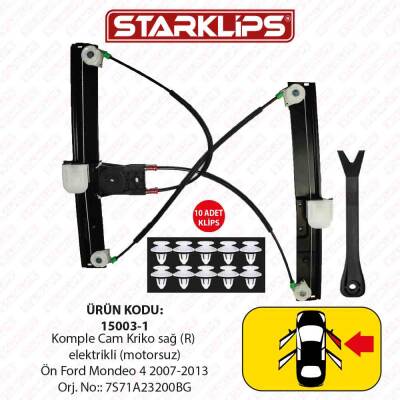 Cam Kriko Kızaklı R Ön Ford Mondeo 4 2007-2013 (7S71A23200BG) - 