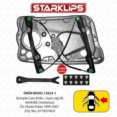 Cam Kriko Kızaklı Saclı R Ön Skoda Fabia 1999-2007 (6Y1837462) - 