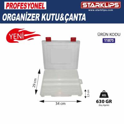 Çanta Plastik Organizer 10 Bölmeli 34x29x3,5 cm - 