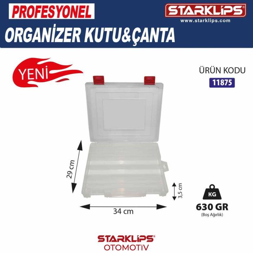 Çanta Plastik Organizer 10 Bölmeli 34x29x3,5 cm - 1