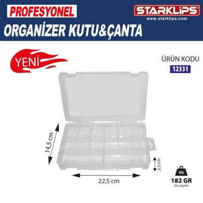 Çanta Plastik Organizer 12 Bölmeli (22,5*14,5*3,5) - 