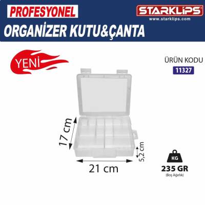 Çanta Plastik Organizer 12 Bölmeli (Şeffaf) 21x17x5,2cm - 