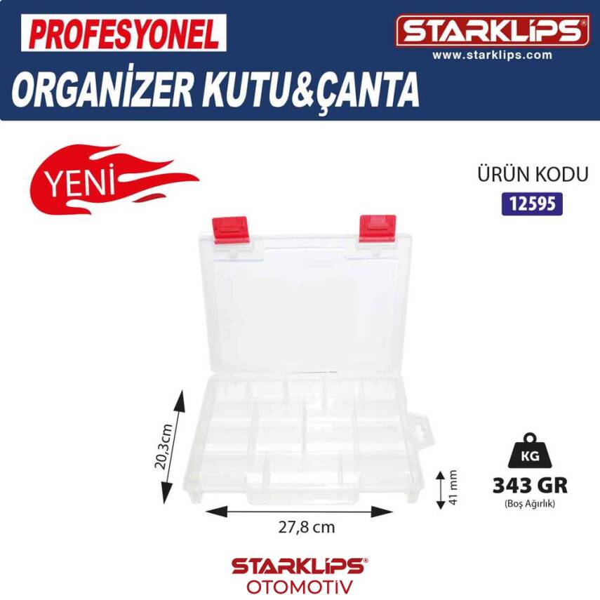 Çanta Plastik Organizer 16 Bölmeli 278*203*41 (mm) - 1