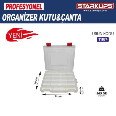 Çanta Plastik Organizer 19 Bölmeli 34x29x3,5 cm - 