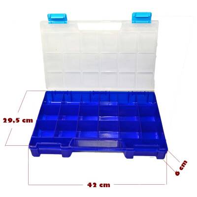 Çanta Plastik Organizer 20 Sabit bölmeli Lacivert 42x29,5x6 - 