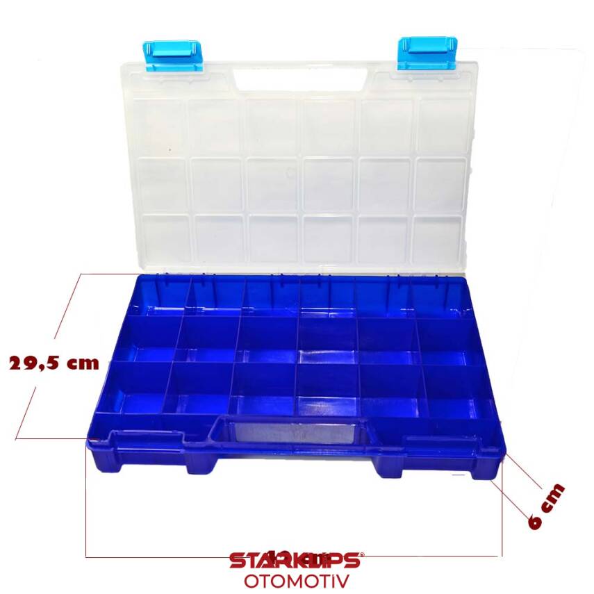 Çanta Plastik Organizer 20 Sabit bölmeli Lacivert 42x29,5x6 - 1