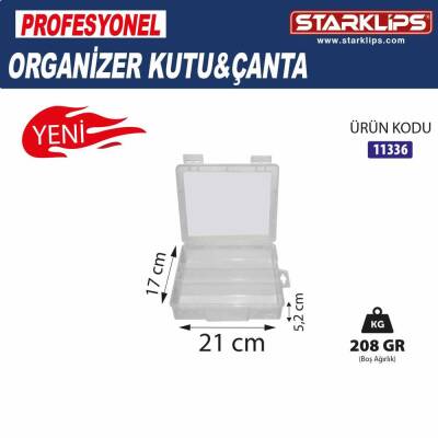 Çanta Plastik Organizer 3 Bölmeli (Şeffaf ) 21x17x5,2cm - 