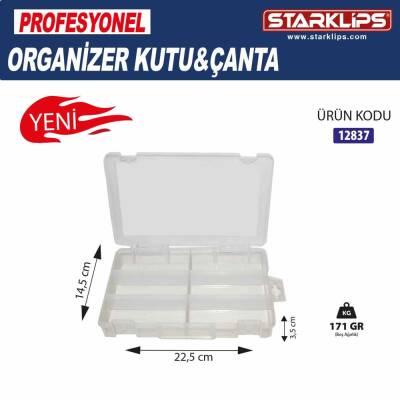 Çanta Plastik Organizer 6 Bölmeli (22,5*14,5*3,5) - 