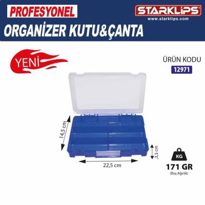 Çanta Plastik Organizer 6 Bölmeli (22,5*14,5*3,5) - 