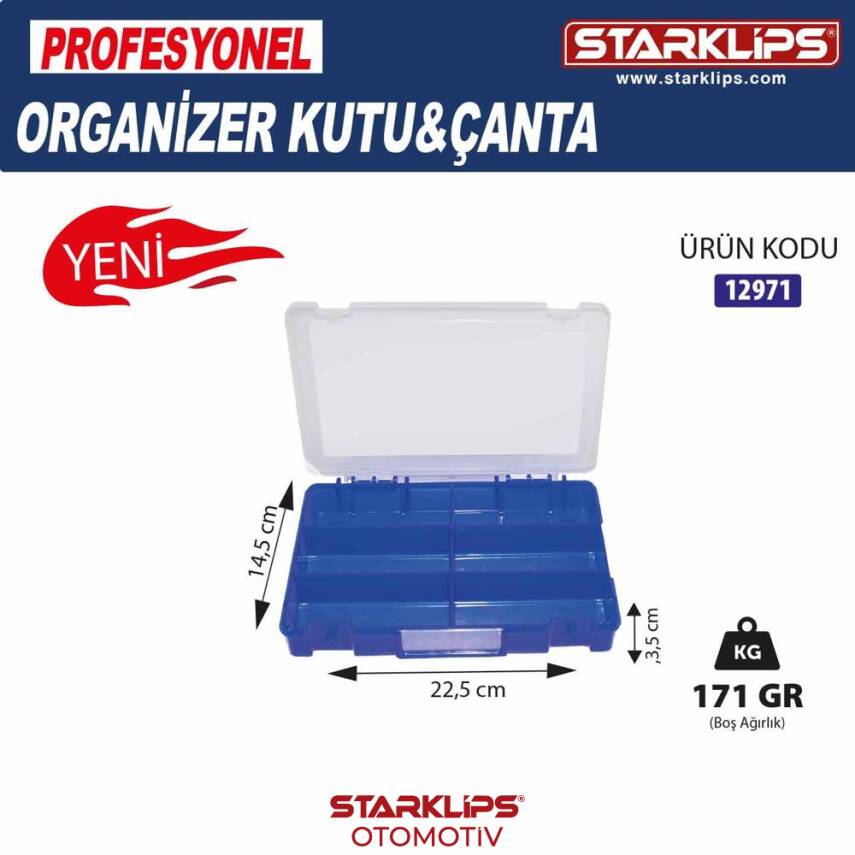 Çanta Plastik Organizer 6 Bölmeli (22,5*14,5*3,5) - 1