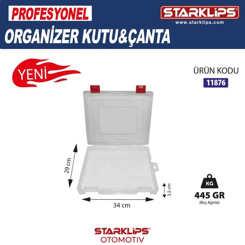 Çanta Plastik Organizer Tek Bölmeli 34x29x3,5 cm - 1