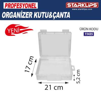 Çanta Plastik Organizer Tek Bölmeli (Şeffaf ) 21x17x5,2cm - 
