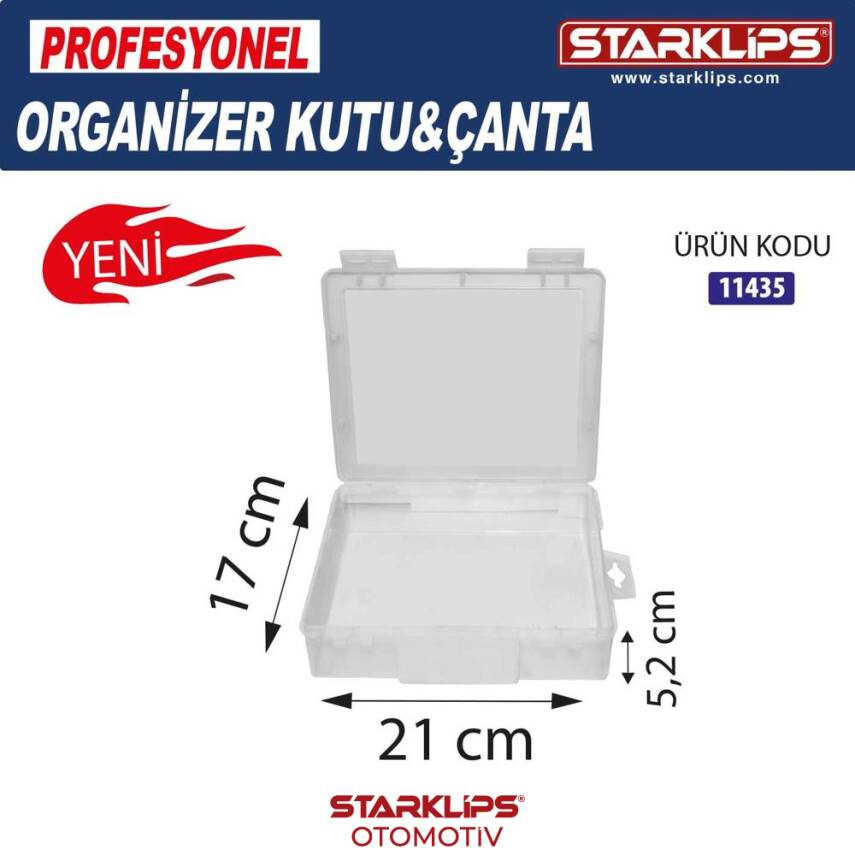 Çanta Plastik Organizer Tek Bölmeli (Şeffaf ) 21x17x5,2cm - 1