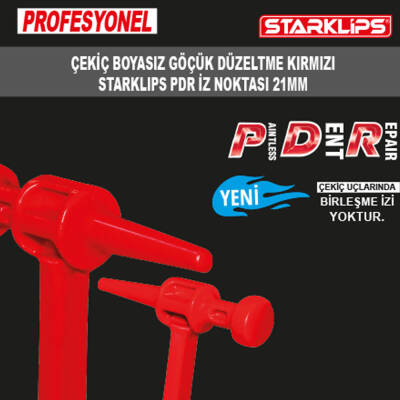Çekiç Boyasız Göçük Düzeltme Kırmızı Starklips PDR İz Noktası 21mm - 