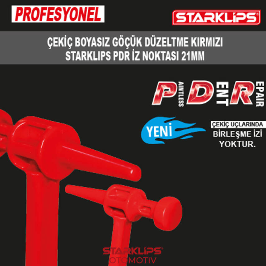 Çekiç Boyasız Göçük Düzeltme Kırmızı Starklips PDR İz Noktası 21mm - 1