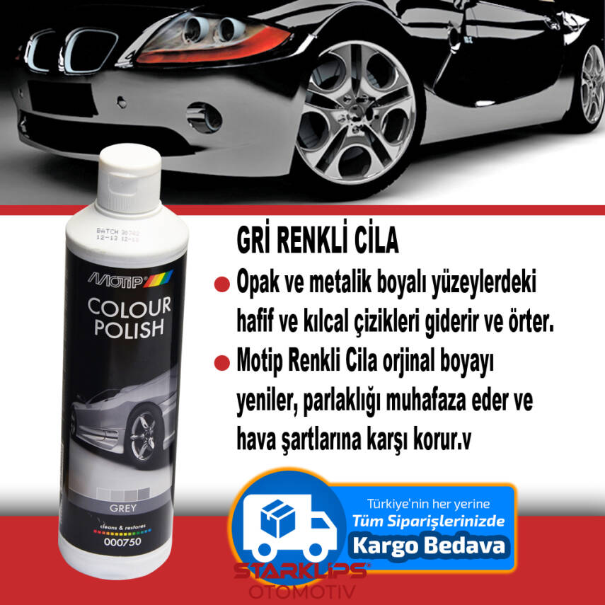 Cila Gri (Gri Renkli Araç İçin) 500Ml Motip - 1