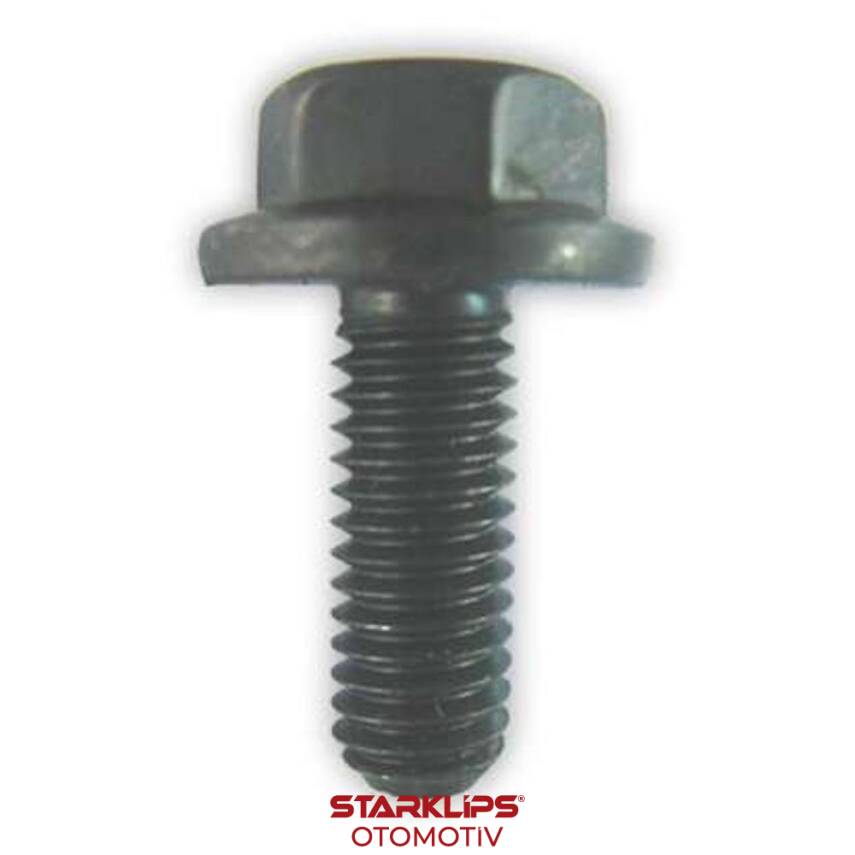 Civata Flanşlı Siyah M6X10 DIN 6921 - 1