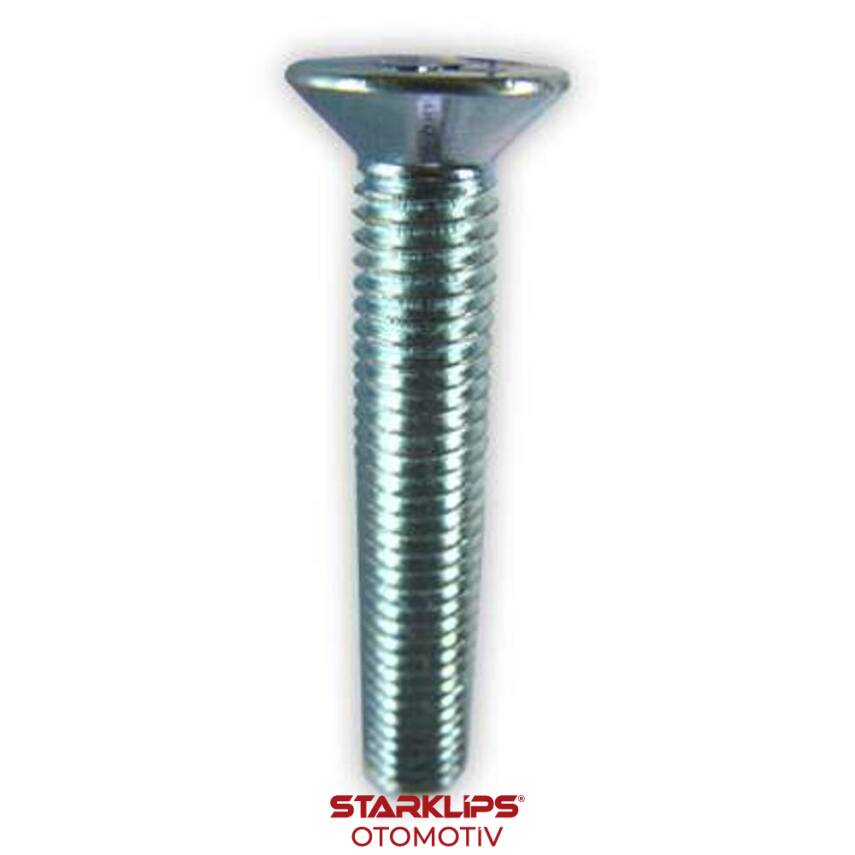 Civata Yıldız Havşa Başlı Beyaz M6X45 - 1