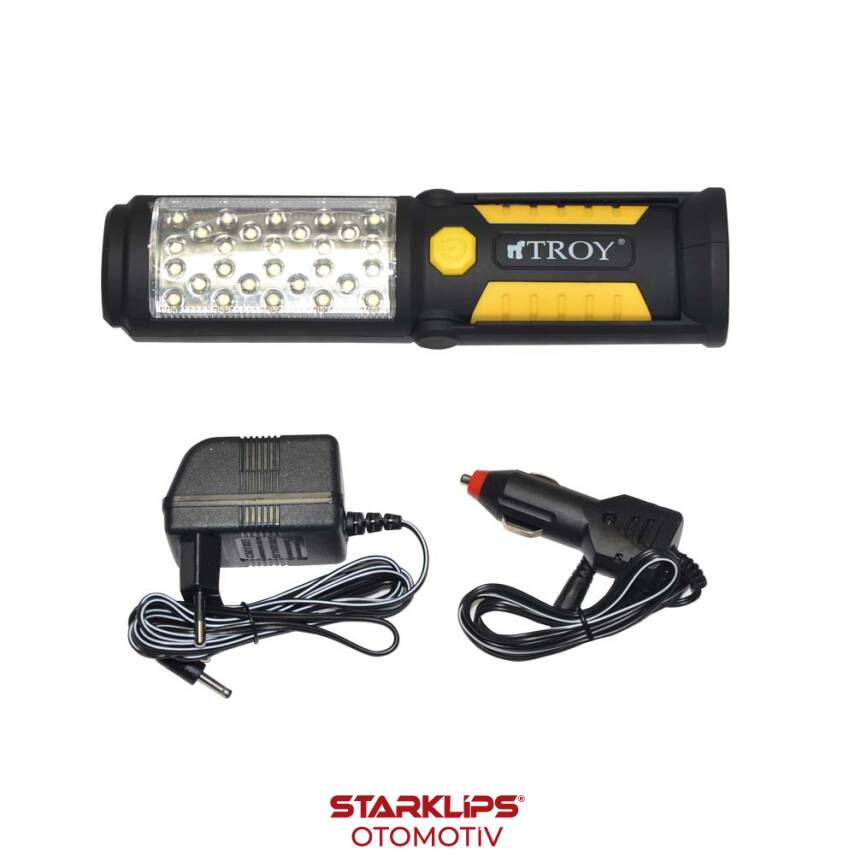 El Feneri 33 Led Şarjlı Troy 3.7V 2000m AH Şarz Süre 6 saat Aydınlatma 2,5 saat Mıknatıslı - 1