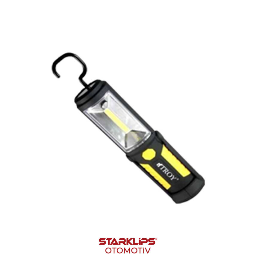 El Feneri Led Şarjlı Troy 3.7V 2000m AH COB 3W Mıknatıslı 220 lumen 360 Derece Döner Saplı - 1