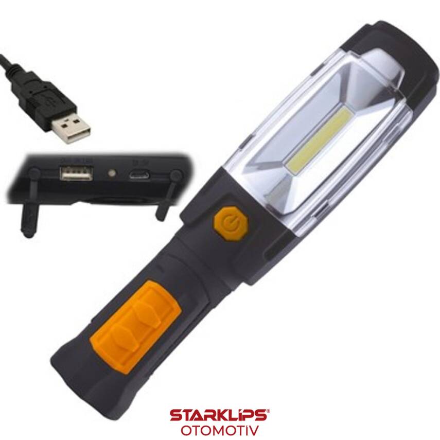 El Feneri Led Şarjlı Troy 3W Cob Led 6 Saat Şarj 3.5 Saate Kadar Aydınlatma - 1