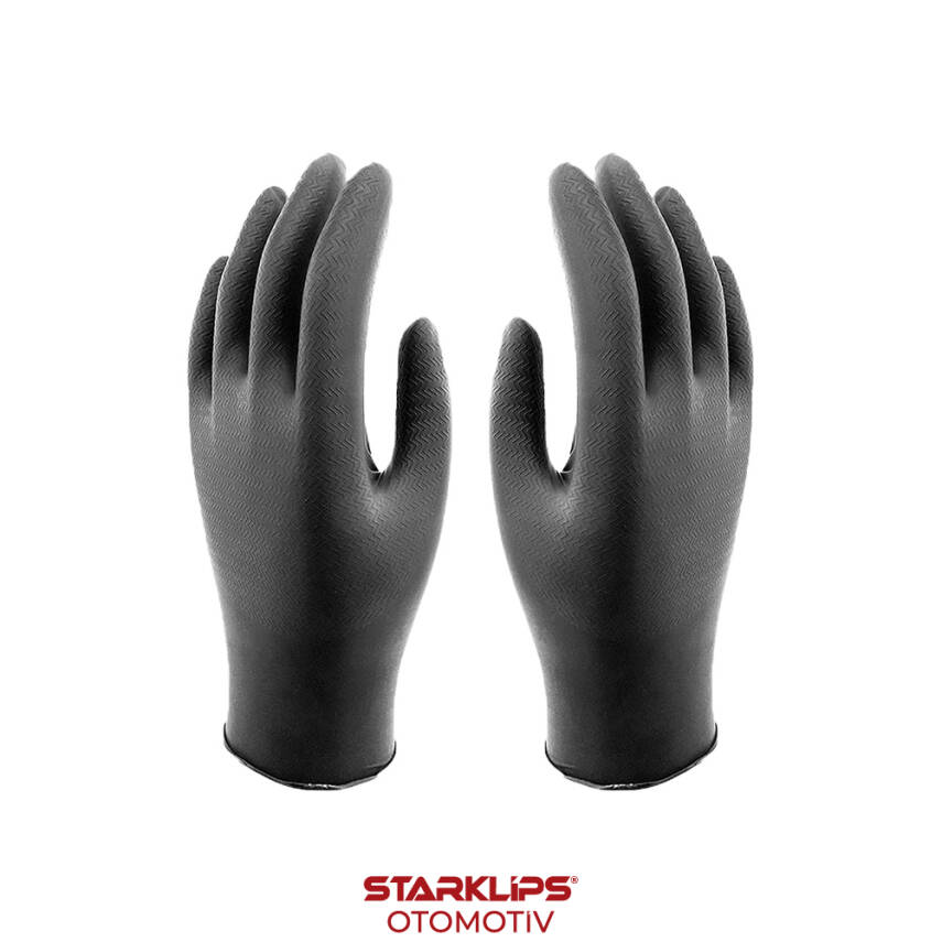 Eldiven Nitril Yüksek Dayanıklı Siyah XL 50AD - 1