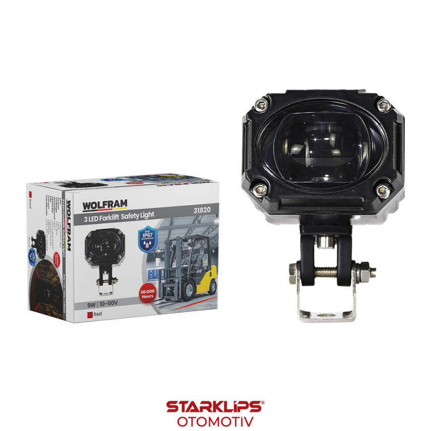 Forklift Lamba Kare 12/68V 9W Kırmızı E Belgeli Wolfram - 1